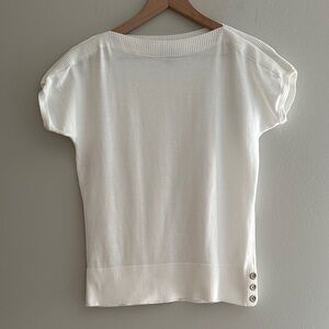 Talbots Ivory/white Short Sleeve Knit Top